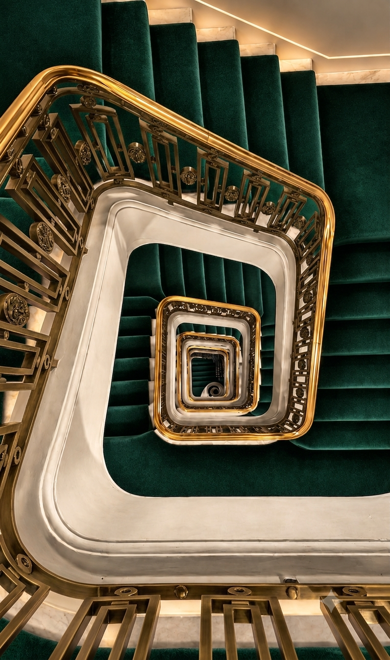 Elegant staircase interior executed by FIZZA INTERIOR, turnkey interior contractors in Mumbai